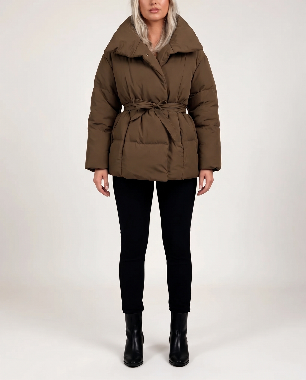 Belted Winter Puffer Jacket