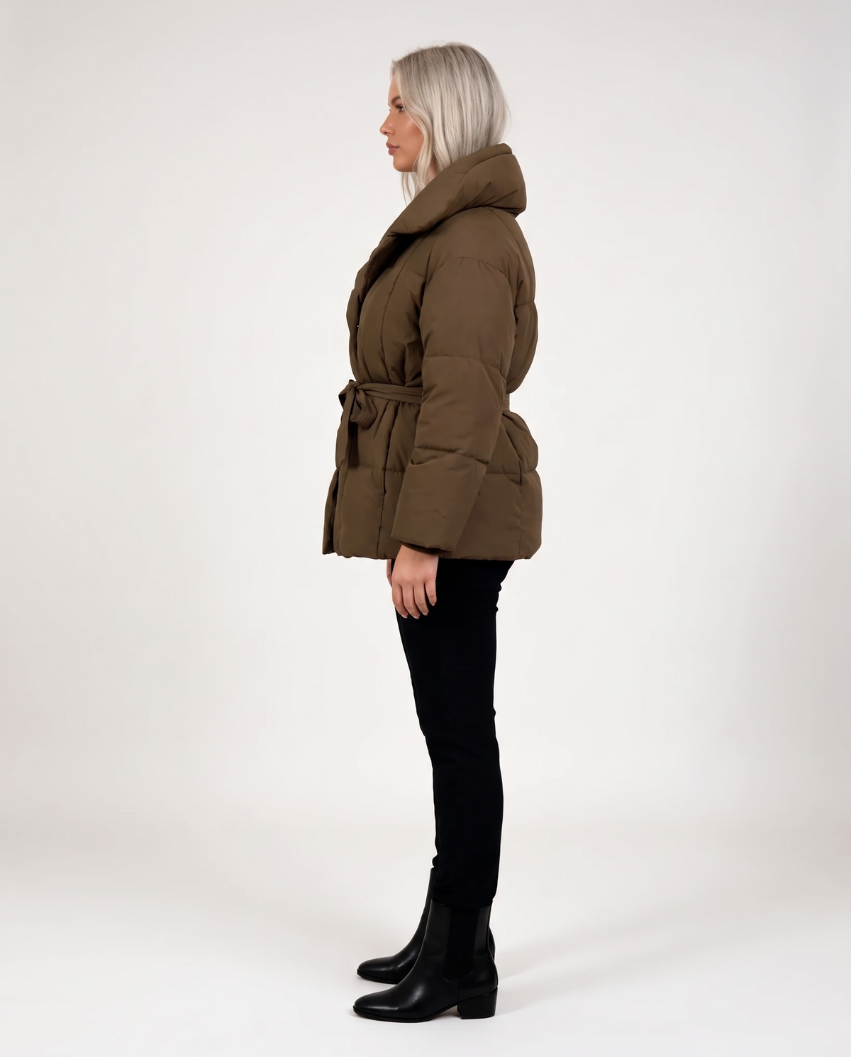 Belted Winter Puffer Jacket
