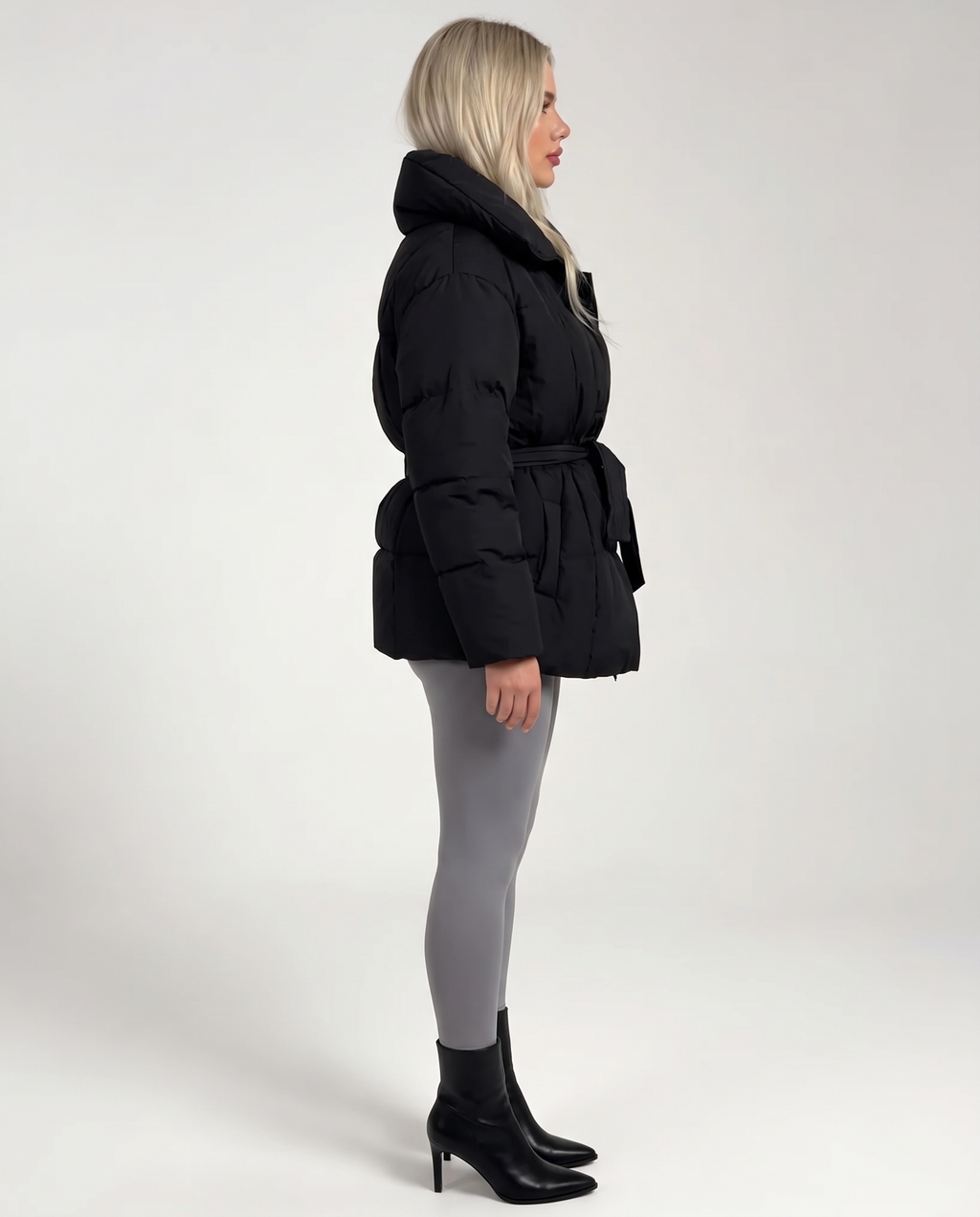 Belted Winter Puffer Jacket