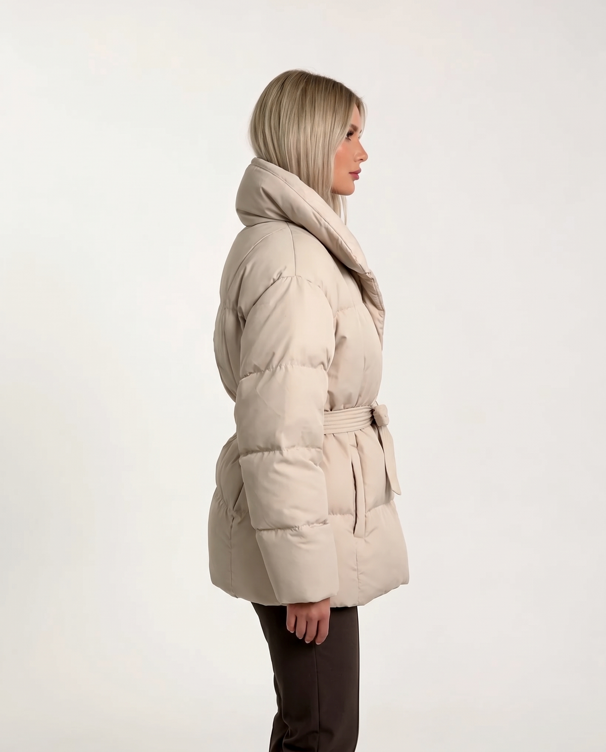 Belted Winter Puffer Jacket