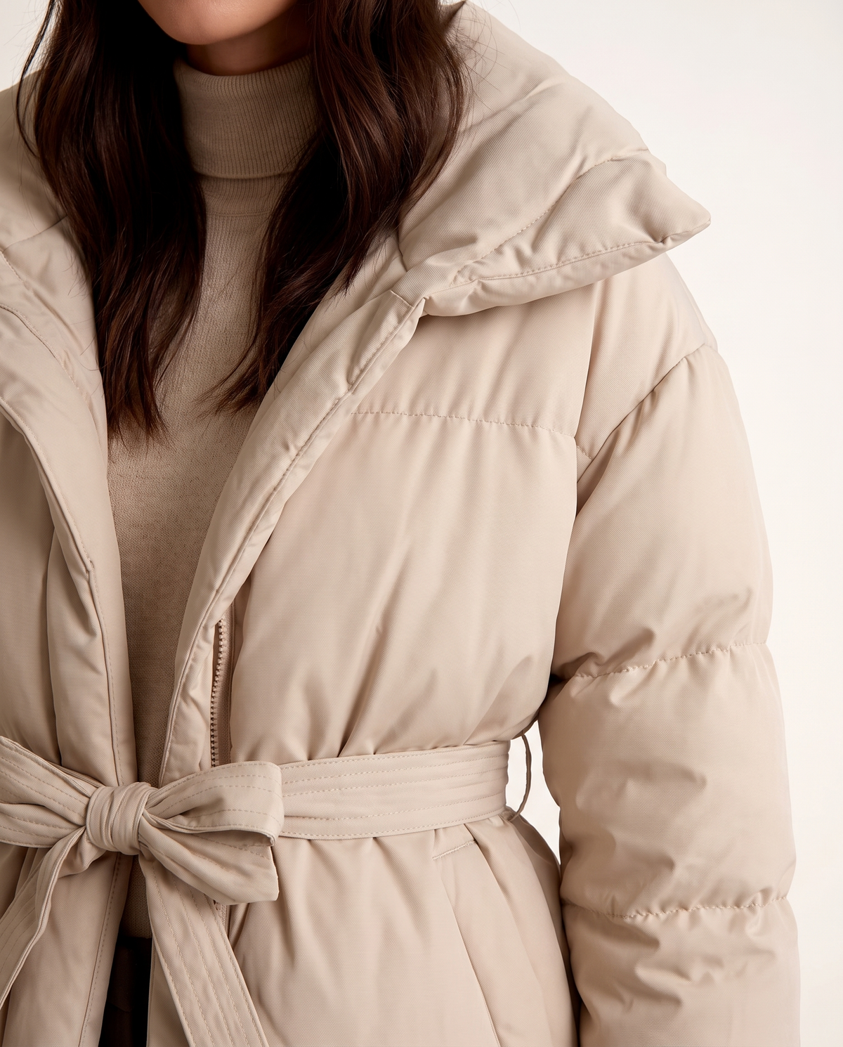 Belted Winter Puffer Jacket