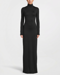 Black Turtleneck Long Sleeve Bodycon Maxi Dress