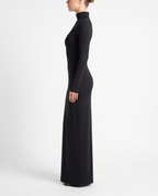 Black Turtleneck Long Sleeve Bodycon Maxi Dress