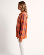 Checked Knitted Button Through Cardigan