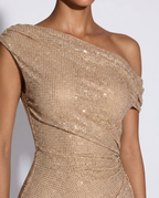 Glitter Maxi Dress - Gold