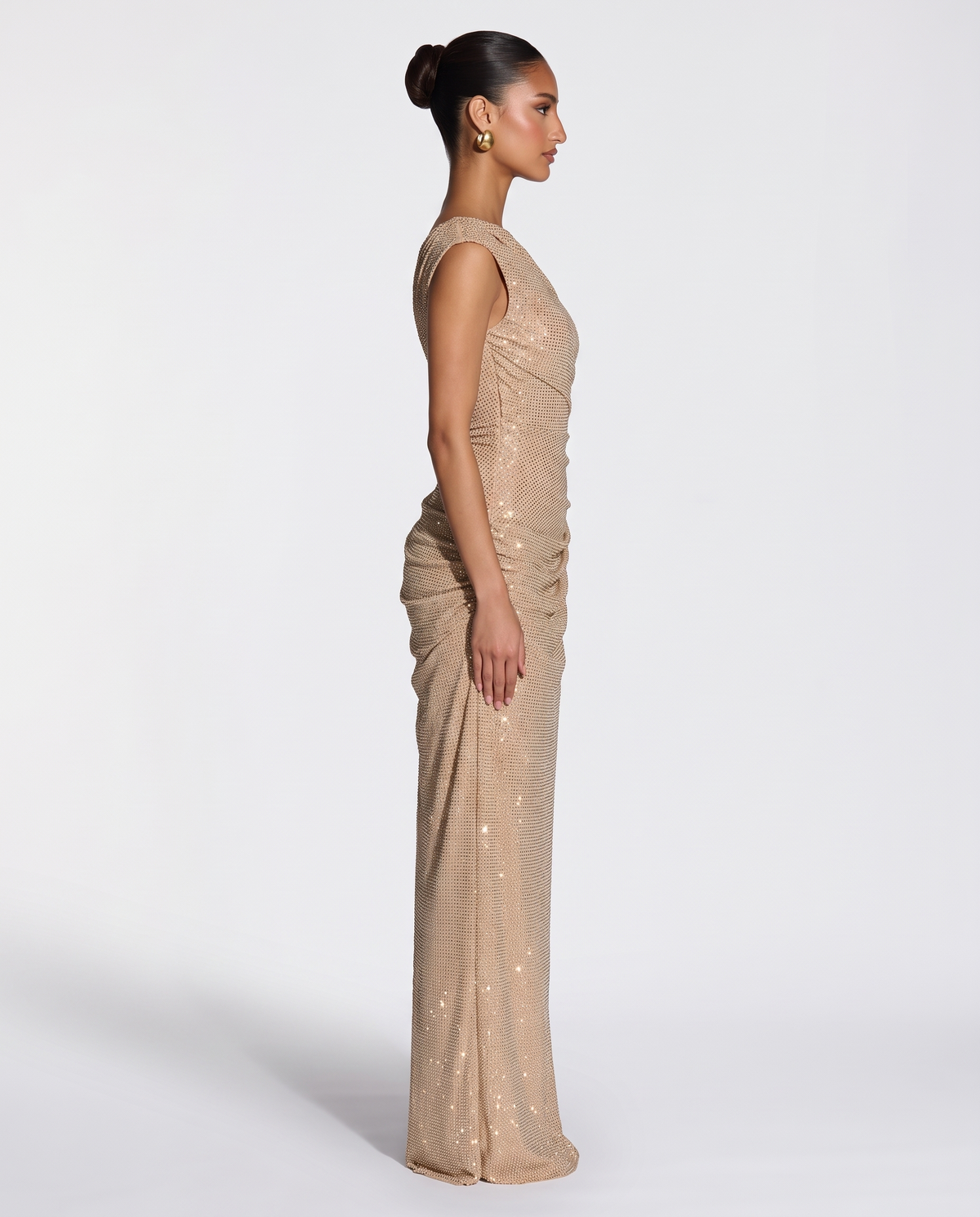 Glitter Maxi Dress - Gold