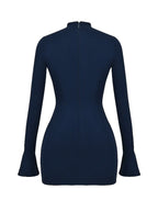 Long Sleeve Turtleneck Cocktail Mini Dress