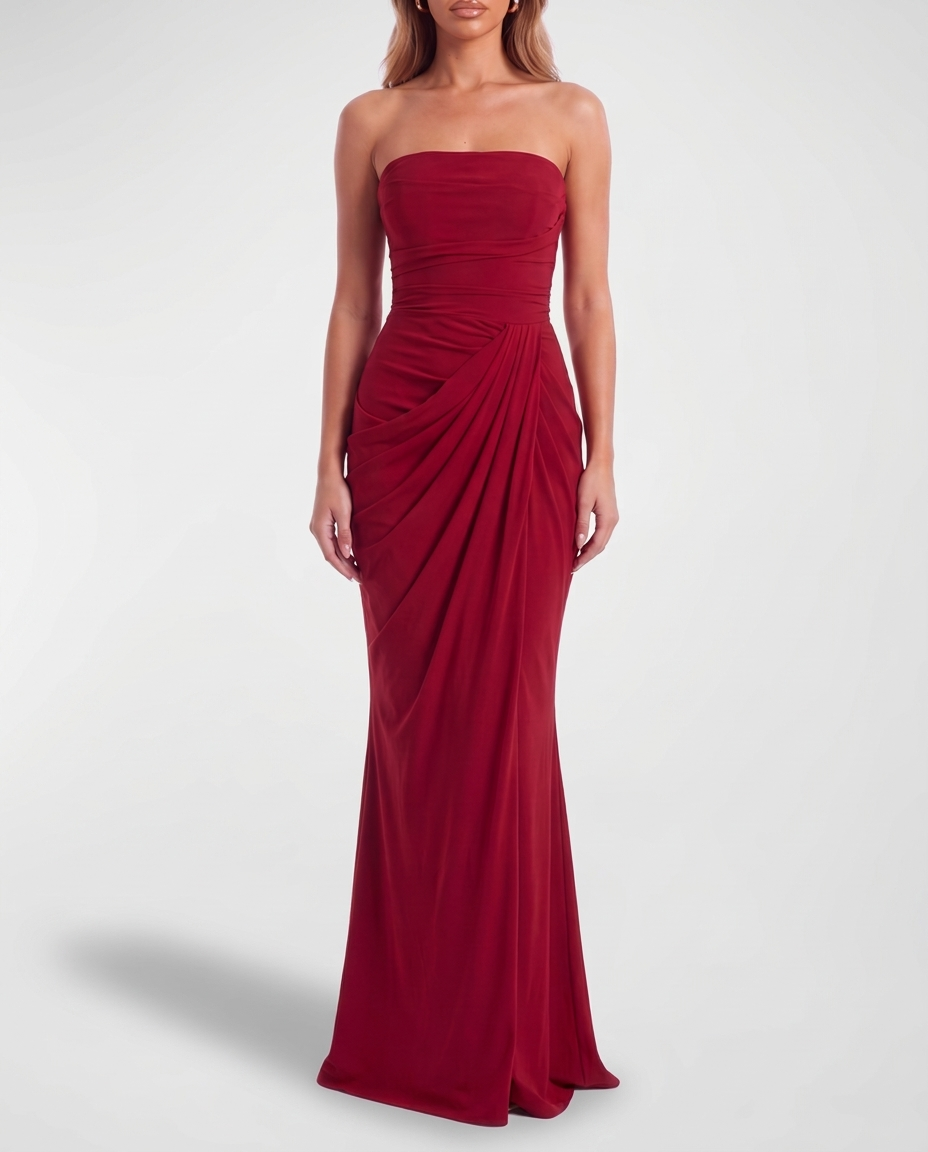 Red Corset Formal Maxi Dress