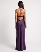 Olivia Halter Cocktail Satin Maxi Dress Purple