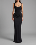 Corset Maxi Dress with Lace-Up Back