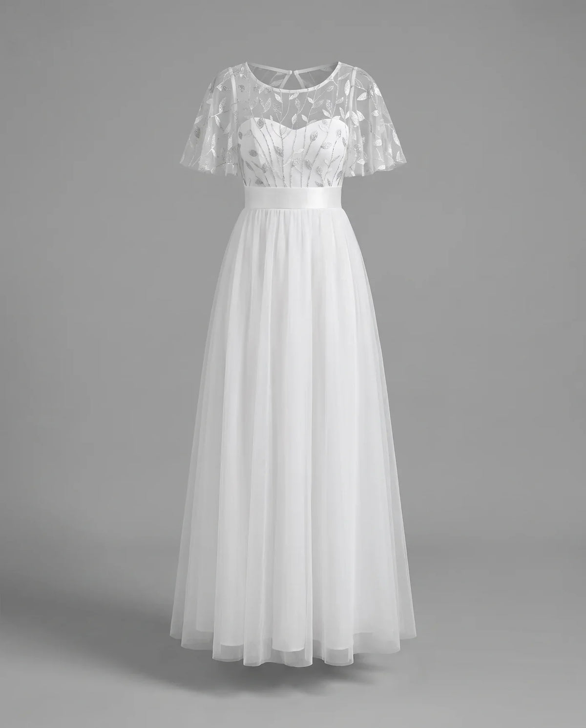 A-Line Short Sleeve Wedding Guest Maxi Dress