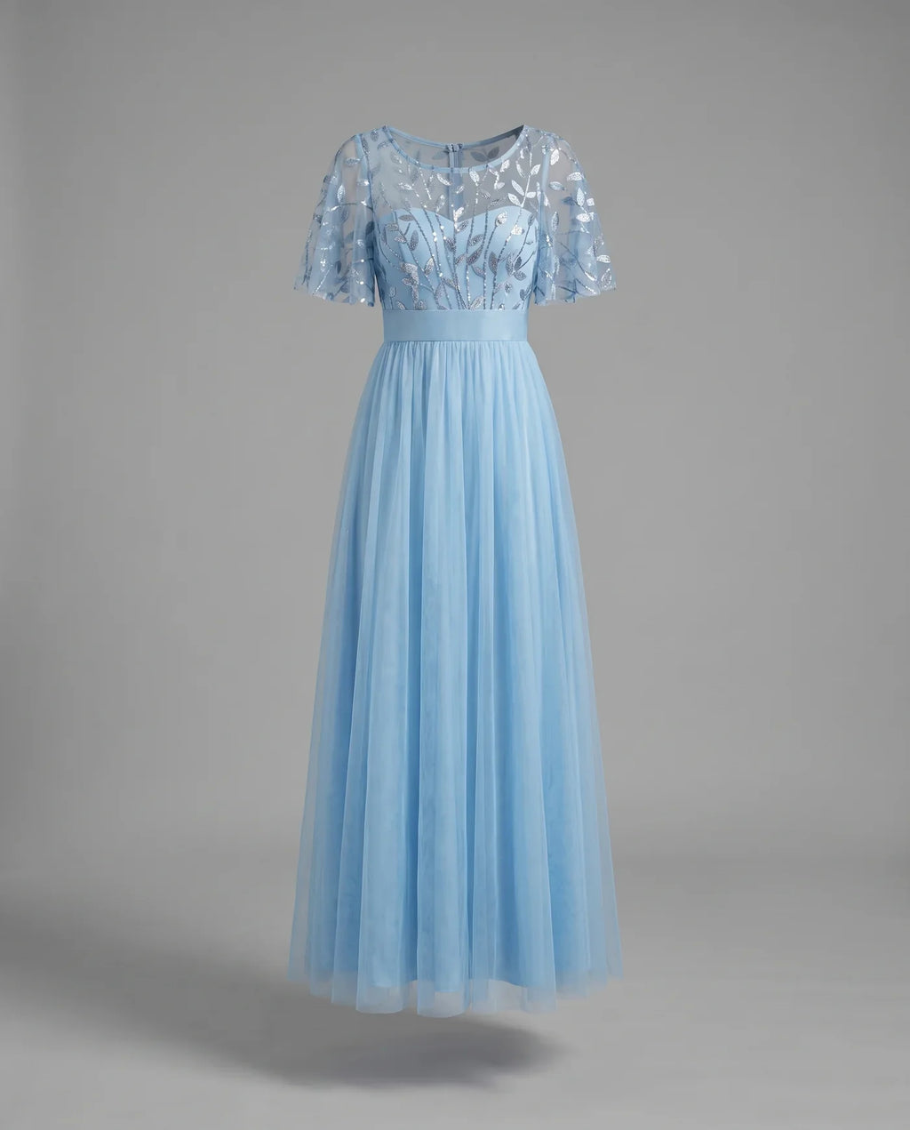 A-Line Short Sleeve Wedding Guest Maxi Dress