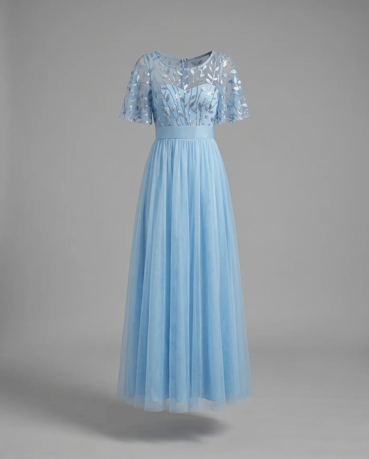 A-Line Short Sleeve Wedding Guest Maxi Dress