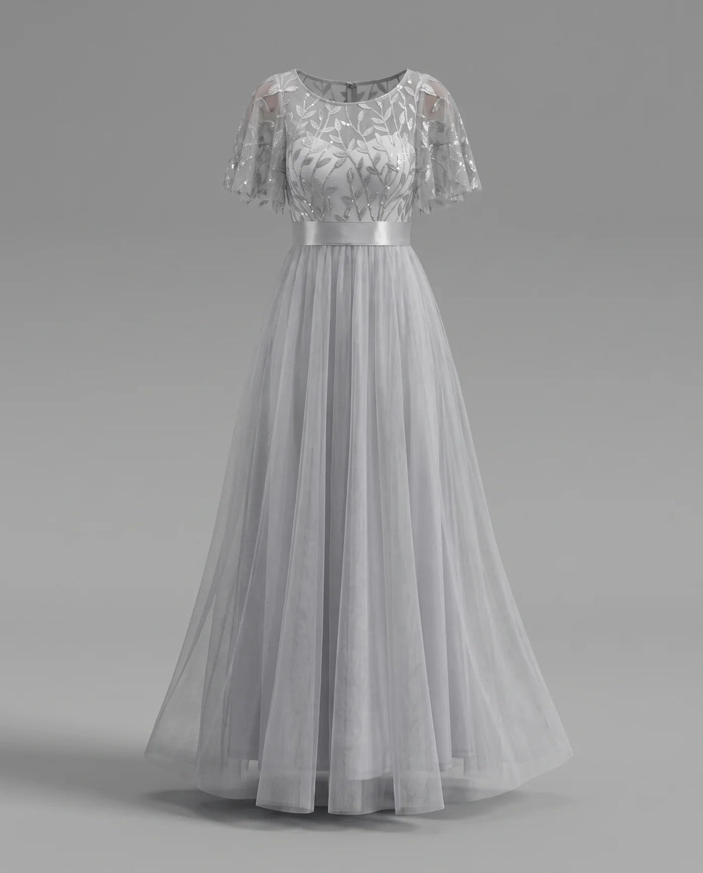 A-Line Short Sleeve Wedding Guest Maxi Dress
