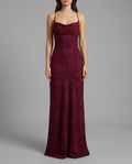 Celina Maxi Dress Burgundy Jacquard