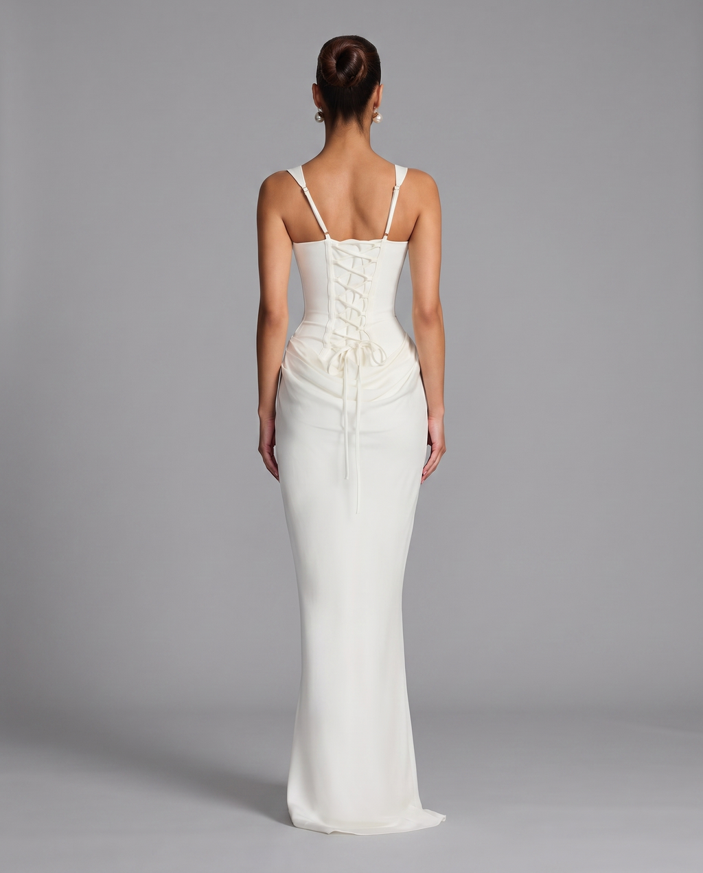 Corset Maxi Dress with Lace-Up Back