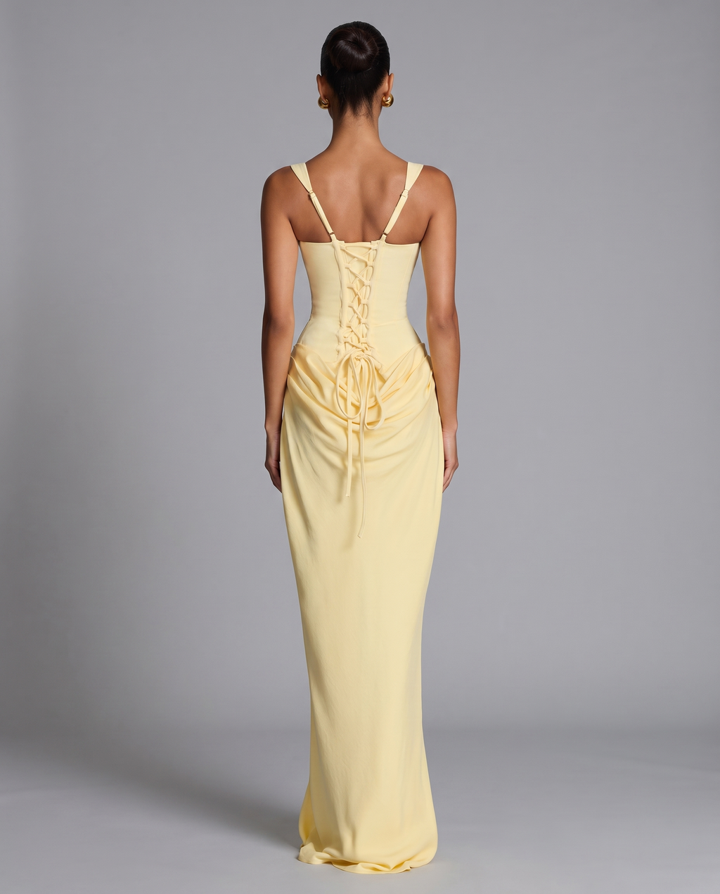 Corset Maxi Dress with Lace-Up Back