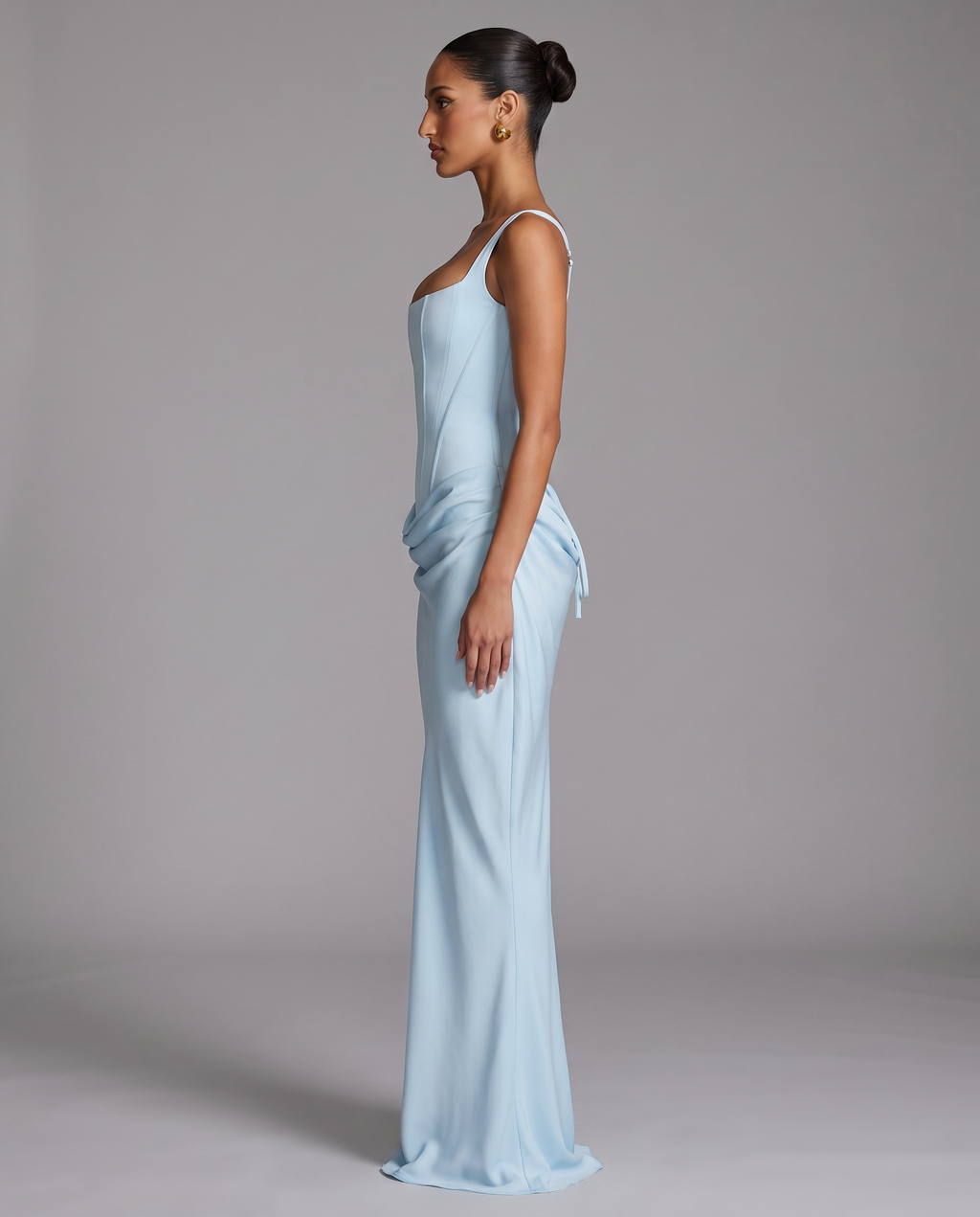 Corset Maxi Dress with Lace-Up Back