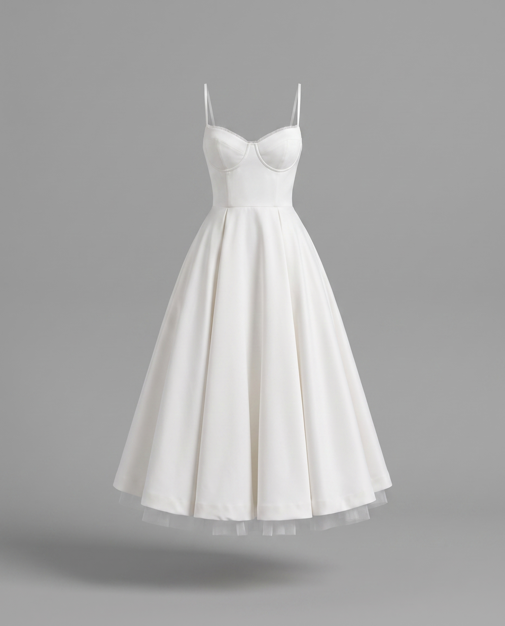 Corset Midi Dress with Full Skirt