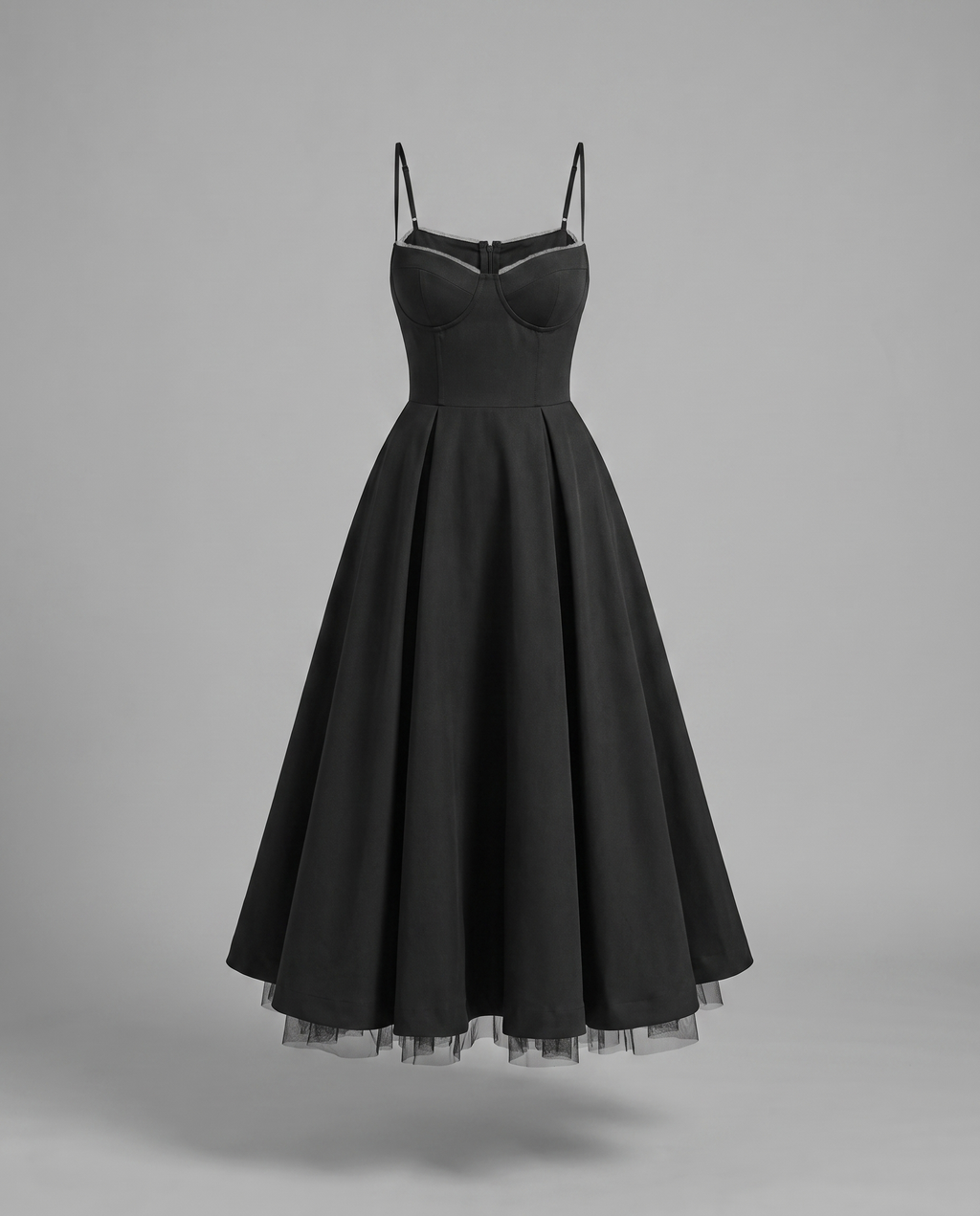 Corset Midi Dress with Full Skirt