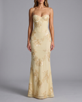 Floral Corset Maxi Dress with Lace-Up Back