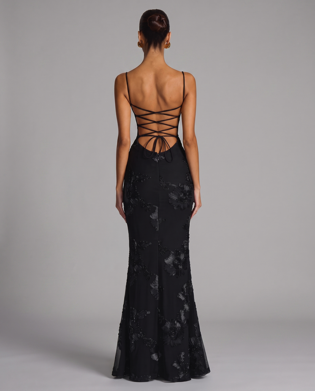 Floral Corset Maxi Dress with Lace-Up Back