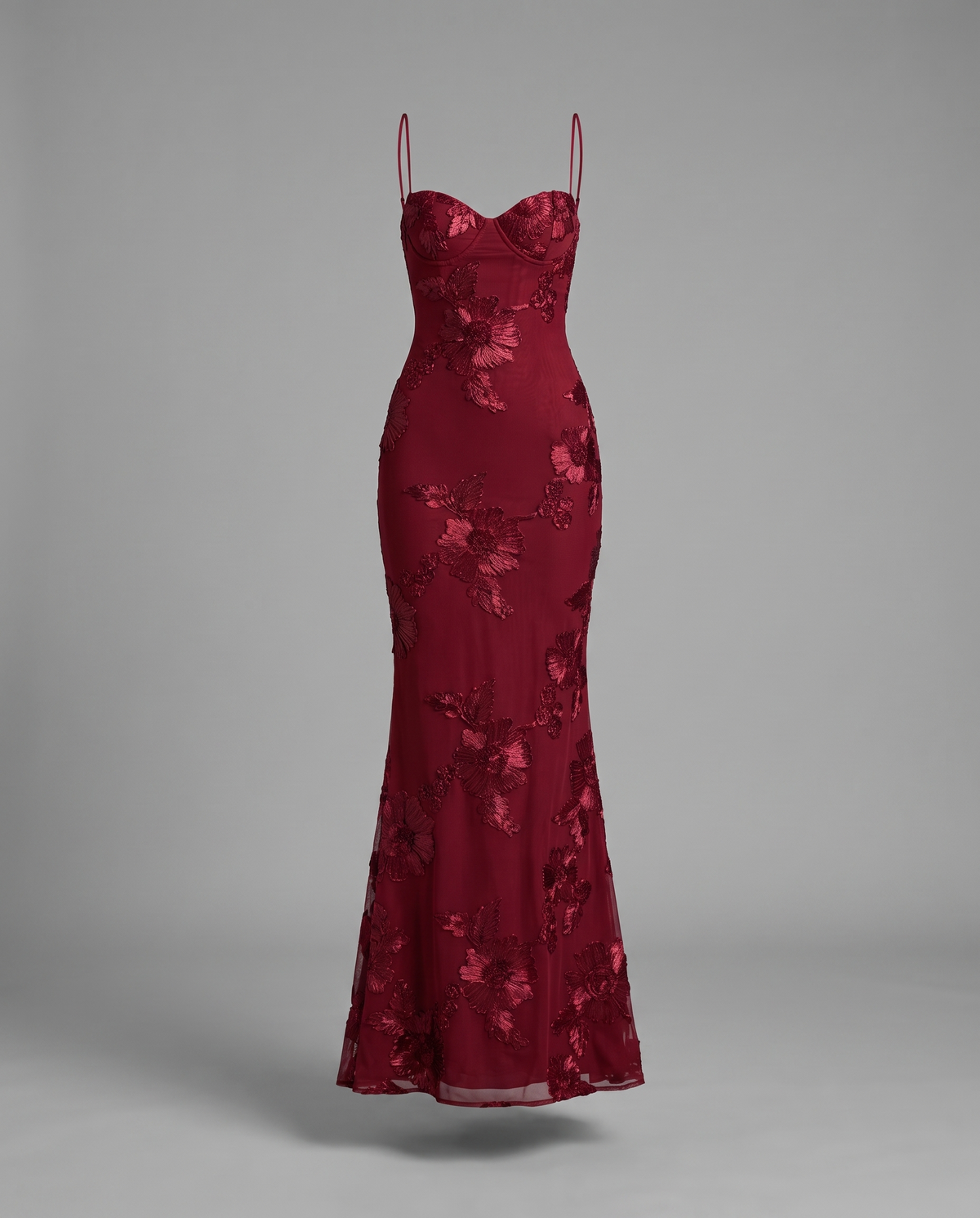 Floral Corset Maxi Dress with Lace-Up Back