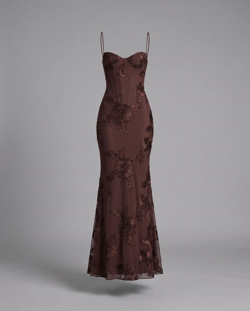 Floral Corset Maxi Dress with Lace-Up Back