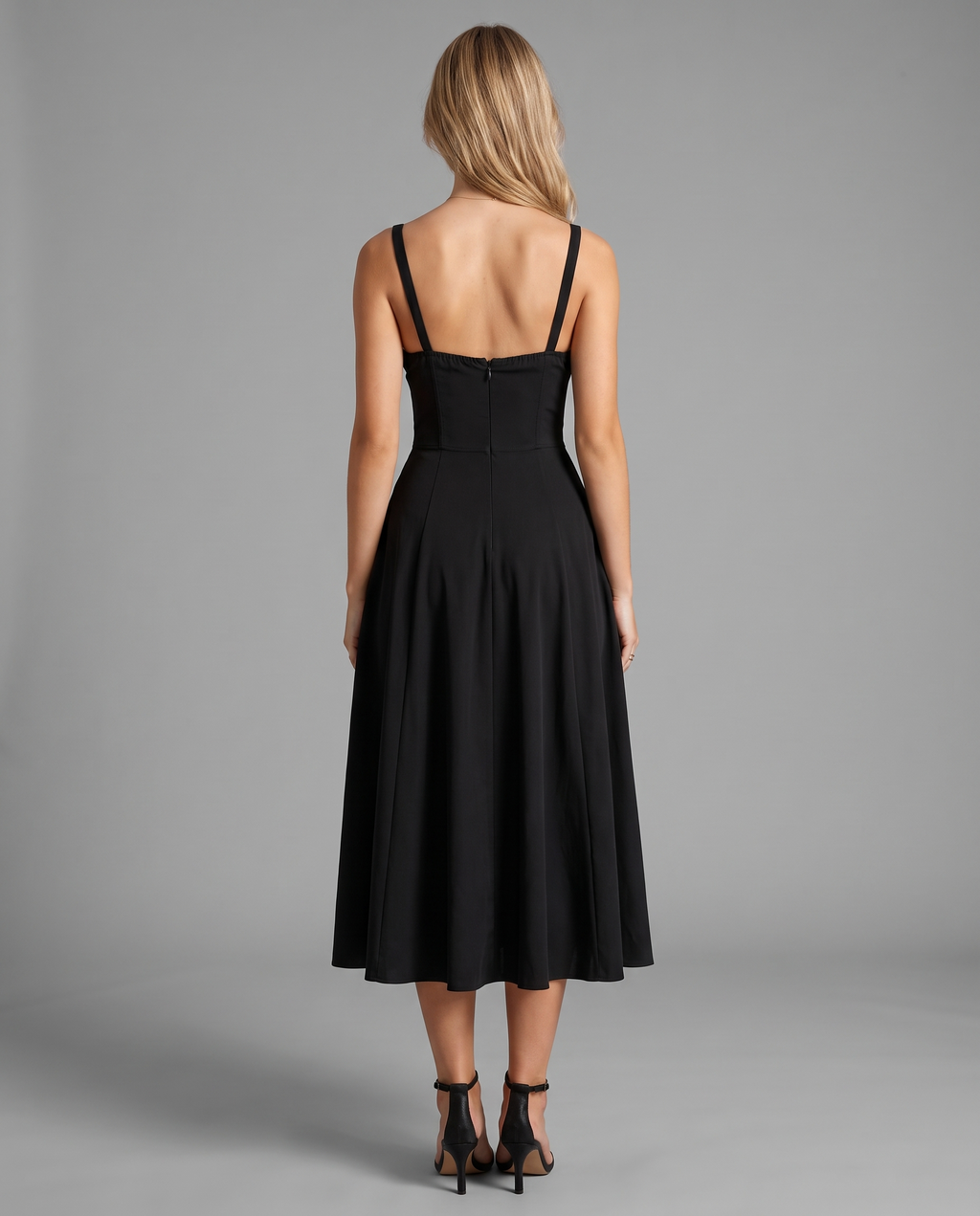 Floral Corset Midi Dress with Side Slit