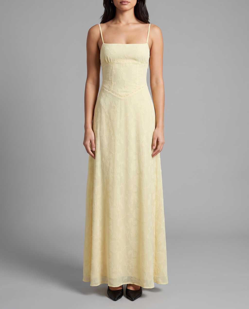 Riviera Bias-Cut Maxi Dress Butter Yellow