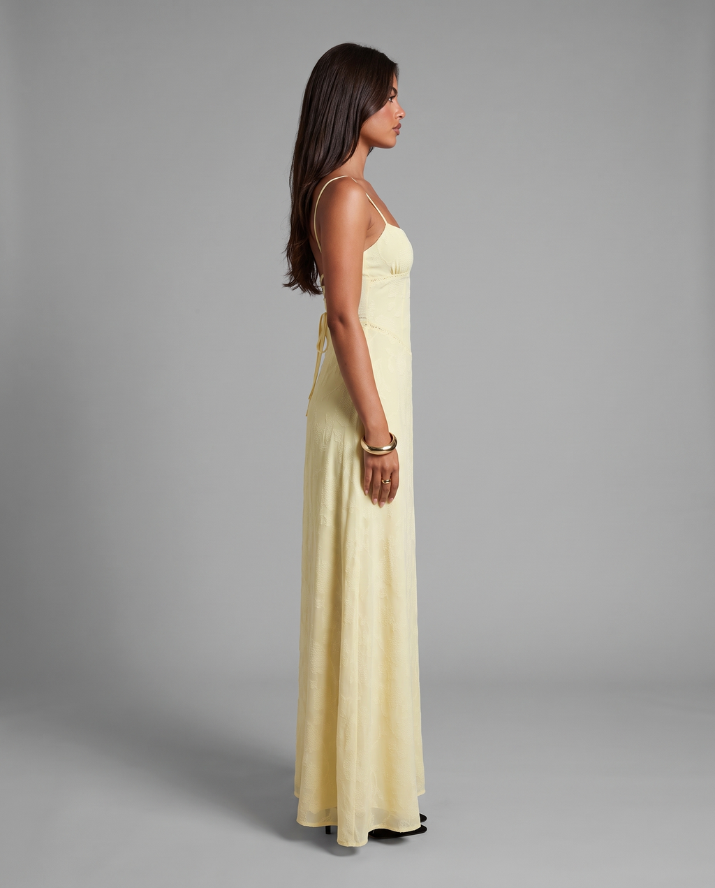 Riviera Bias-Cut Maxi Dress Butter Yellow
