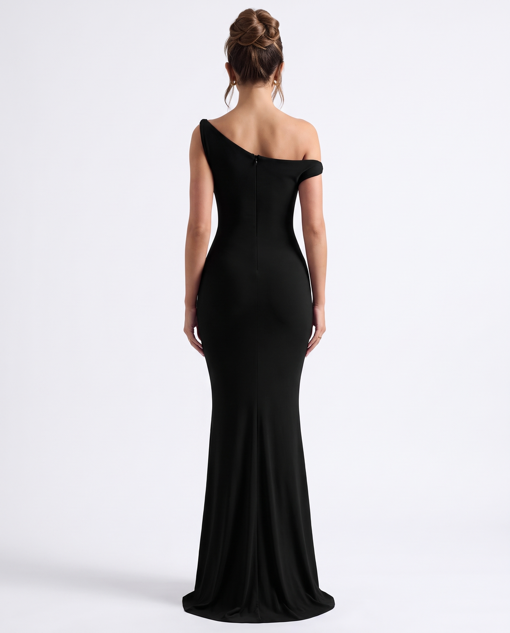 Black Twisted Asymmetric Maxi New Year's Eve Dress