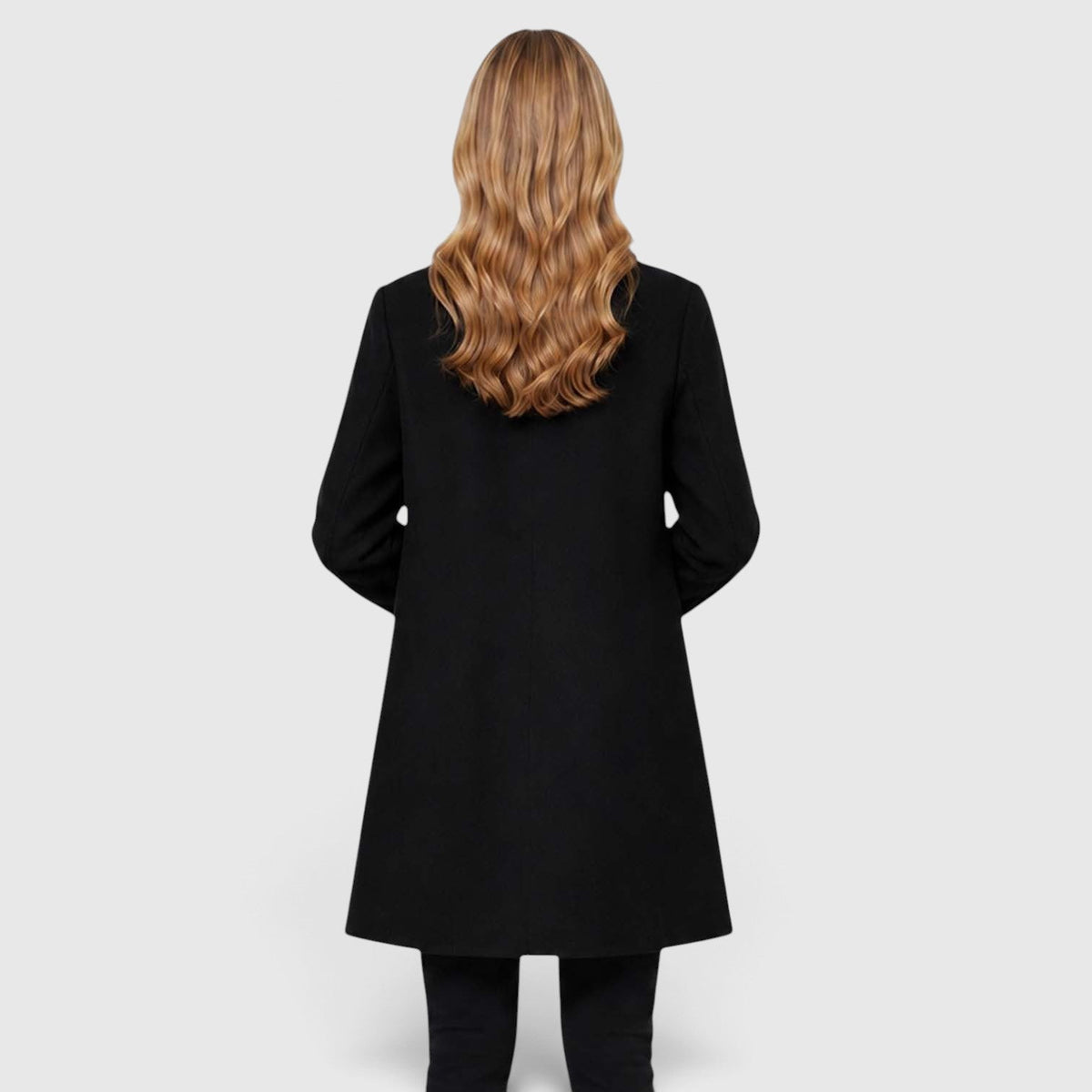Women's Long Wool Winter Coat – Single Breasted Smart Jacket