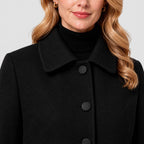 Women's Long Wool Winter Coat – Single Breasted Smart Jacket