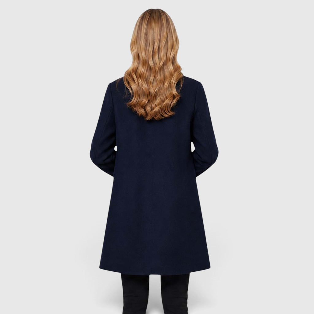 Women's Long Wool Winter Coat – Single Breasted Smart Jacket