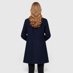 Women's Long Wool Winter Coat – Single Breasted Smart Jacket