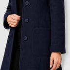 Women's Long Wool Winter Coat – Single Breasted Smart Jacket
