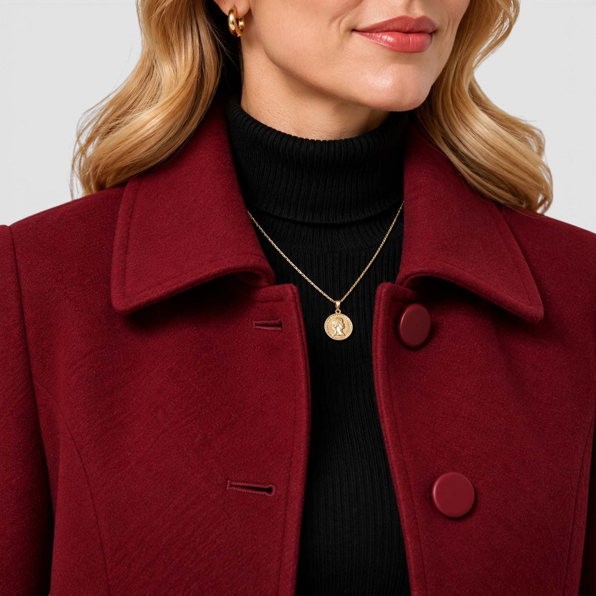 Women's Long Wool Winter Coat – Single Breasted Smart Jacket